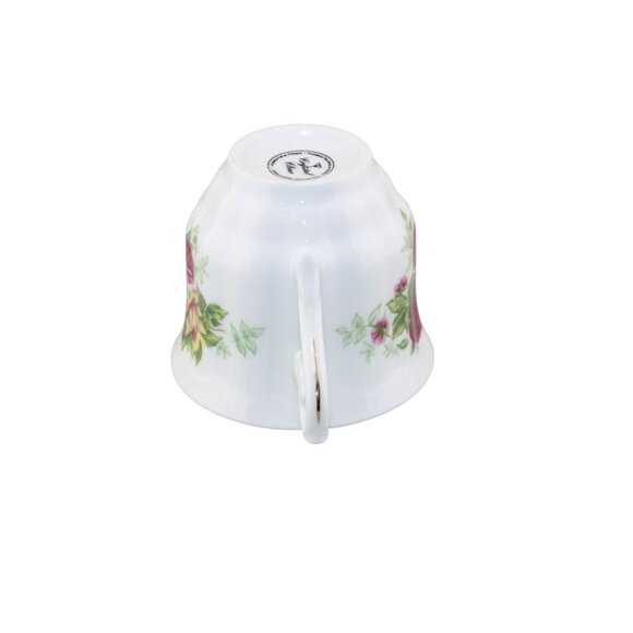 Crystal Clear English Rose Porcelain Cup & Saucer Made in Poland - Picture 15 of 17